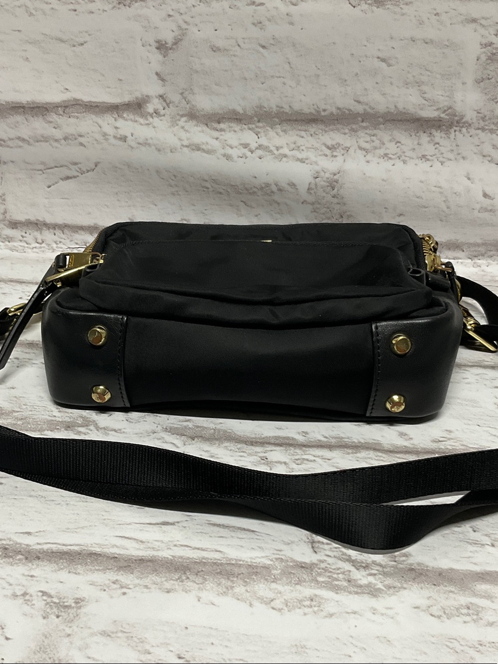 Tumi Black Nylon Crossbody with Gold Hardware Accents - Picture 6 of 9